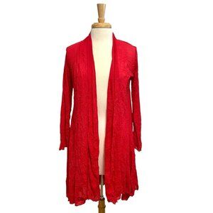 Comfy USA Crinkle Sheer Lightweight Cardigan Duster Topper Pink size Small